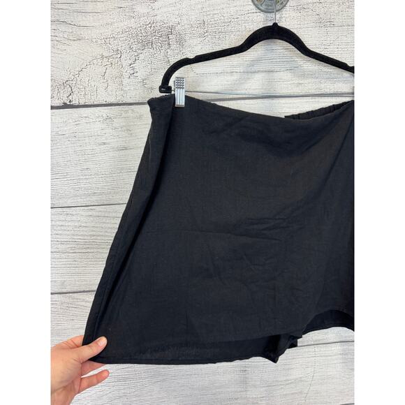 Old Navy Plus Size Black Linen Blend Faux Wrap Skort Size 3X - Picture 2 of 6